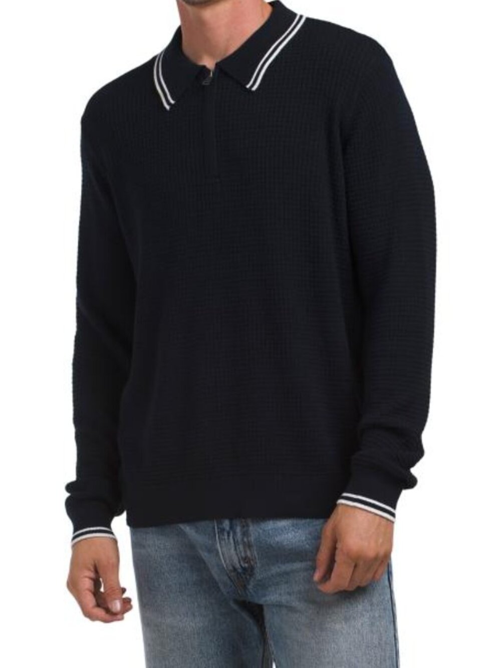 HUNTER Navy Zip Polo Sweater